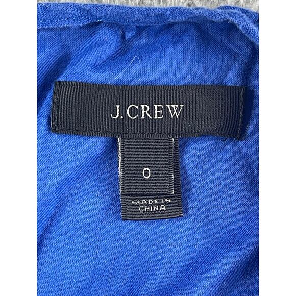 J Crew Dress Womens 0 Linen Royal Blue Pockets Cap Sleeve Fit & Flare Zipper - Picture 2 of 9